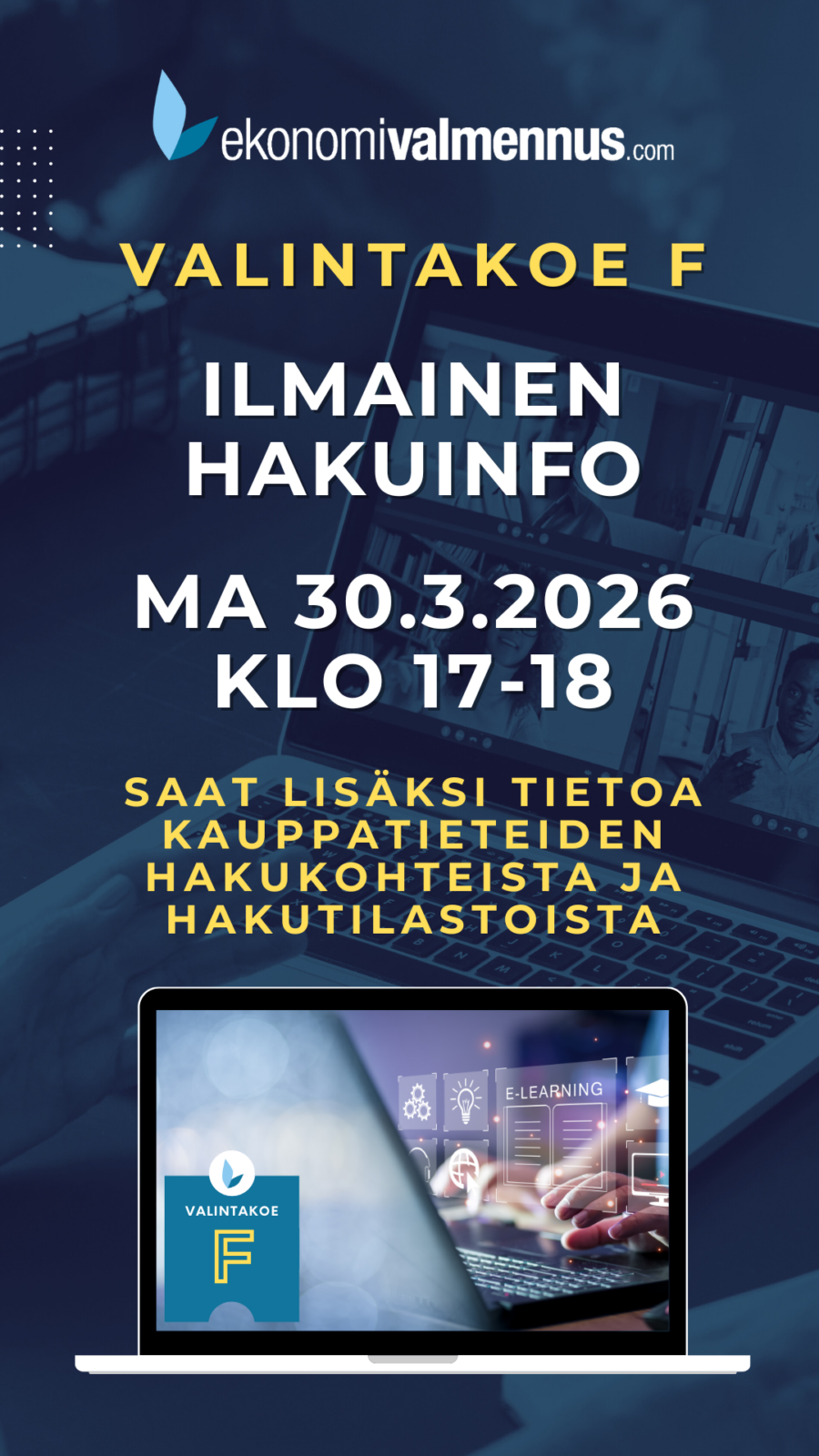 Ekonomivalmennus valintakoe f hakuinfo